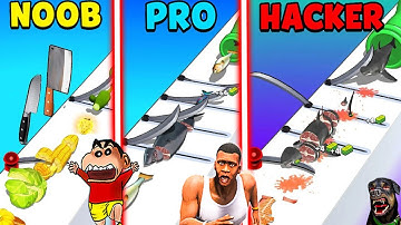 SHINCHAN NOOB vs PRO vs HACKER in SLICE MASTER with FRANKLIN & CHOP | DREAM SQUAD