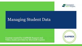 Managing Student Data