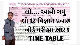 ધોરણ 12 વિજ્ઞાન પ્રવાહ બોર્ડ પરીક્ષા 2023 ટાઈમ ટેબલ|std 12 board exam 2023 time table Gujarat board