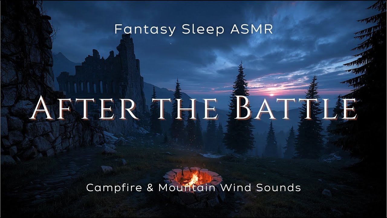 After the Battle — Campfire & Wind ASMR | Fantasy Sleep Sounds (No Music)