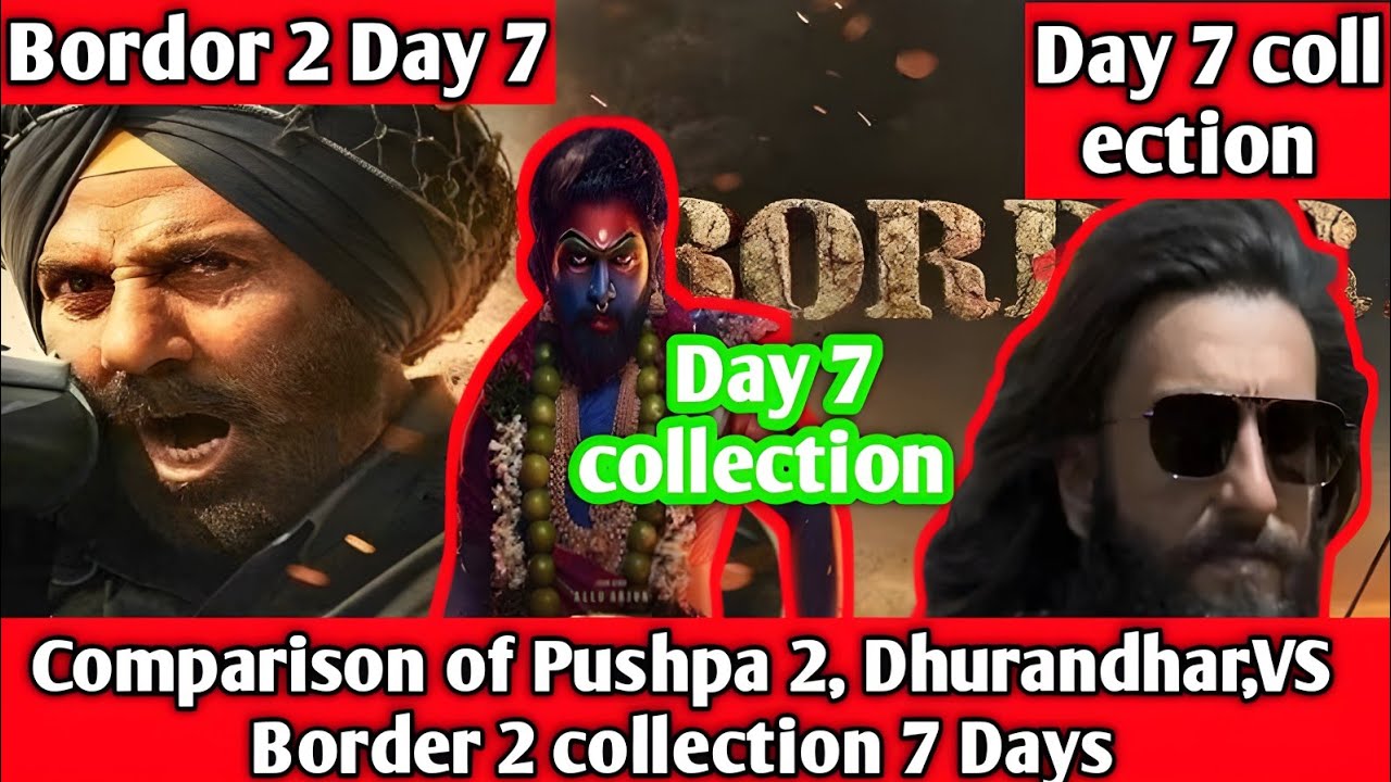 Box office collection of Border 2 Day 7 Vs Pushpa 2 Comparison with Dhurandhar collection world wide