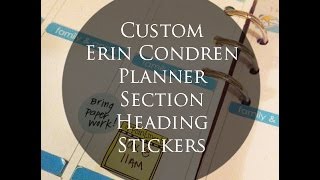 How to Make Customized Section Headers for Erin Condren Planners