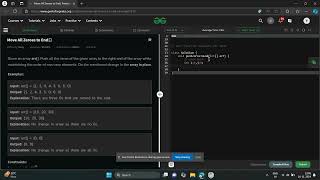 Move All Zeroes to End Geeks for Geeks problem of the day Amazon Microsoft interview question java