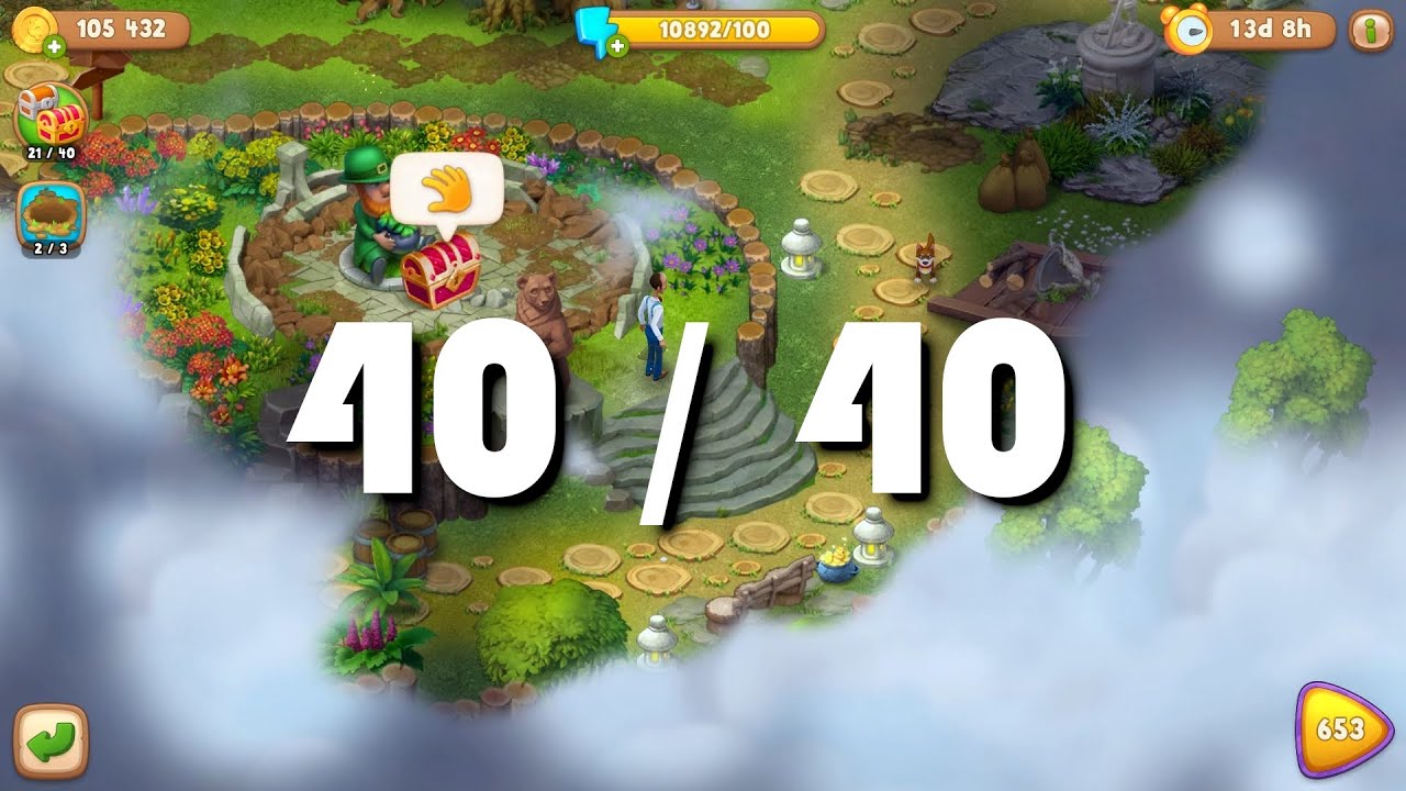 All 40 Chests Founded Walkthrough Gardenscapes Investigation in the Park Chapter 2 YouTube