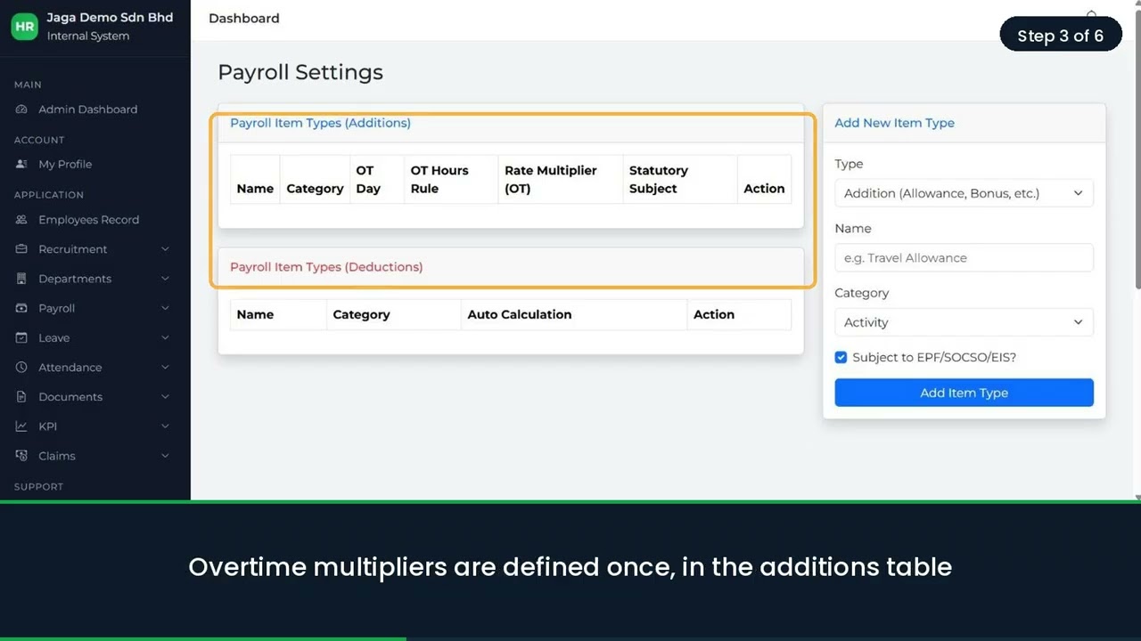 Payroll Settings