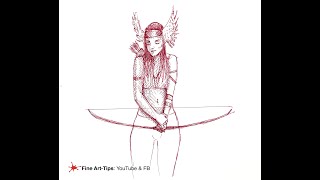 HOW TO DRAW A VIKING GIRL WITH FOUNTAIN PEN