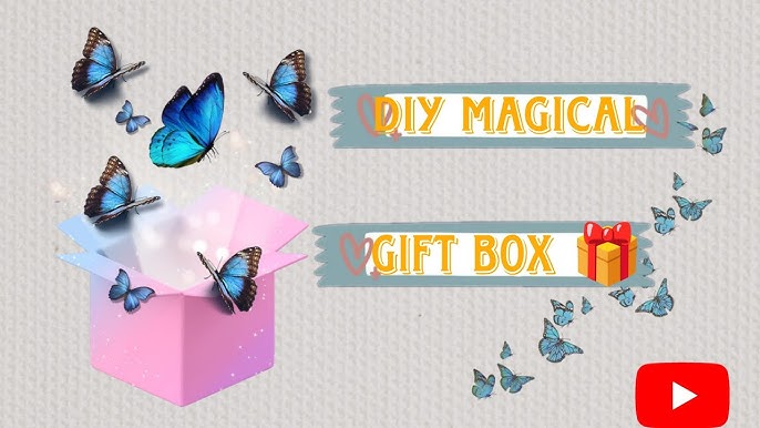 FETTIPOP DIY Butterfly Explosion Gift Box (black stars) DIY 7.1x5.5x4.3  inches, Surprise Flying Butterfly Box Prank