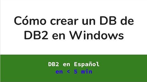 📑  Como crear una Basde de Datos de DB2 en Windows 📑 📧