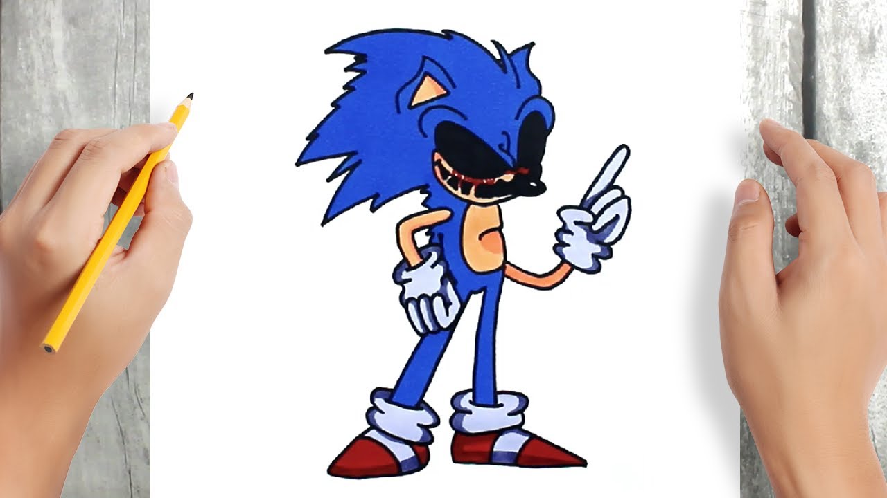 My attempt of drawing Sonic.exe. although he doesn't have a mic this was my  best attempt. Leave your thoughts below! : r/FridayNightFunkin