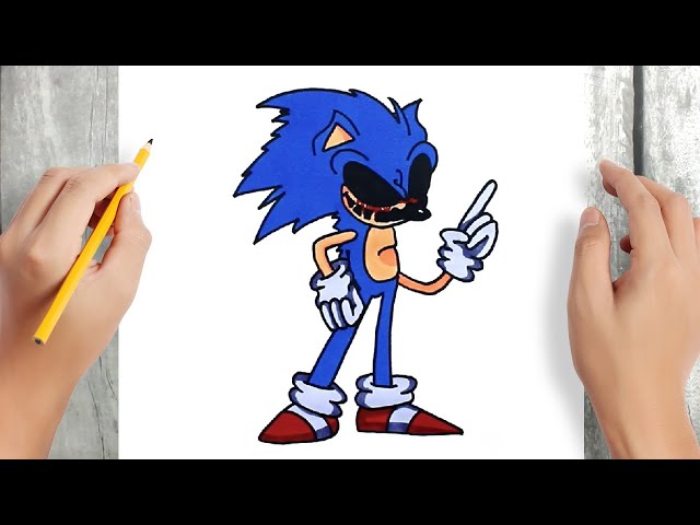 Como DESENHAR SONIC.EXE correndo - Como DIBUJAR SONIC.EXE corriendo - How  to DRAW SONIC.EXE running 