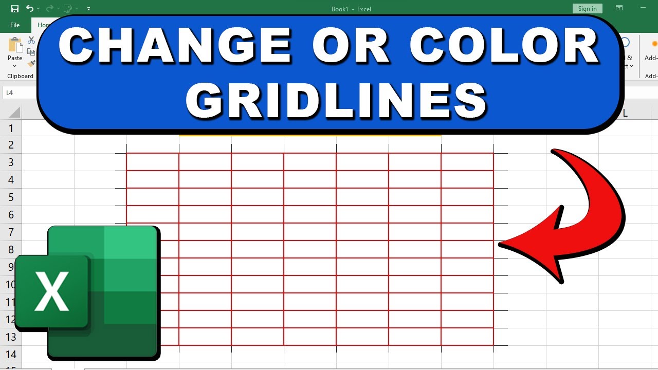 How to Change the Color of Excel Gridlines - YouTube