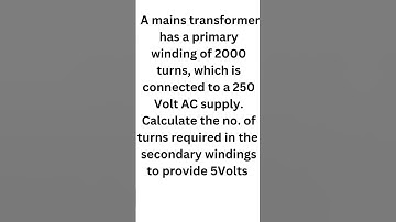 How to calculate secondary turns to provide 5 Volts in a power transformer