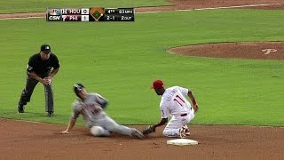 Famous HOU@PHI: Ruiz throws out Grossman trying to steal Wealth