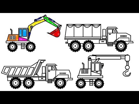 how to draw excavator colouring book construction truck