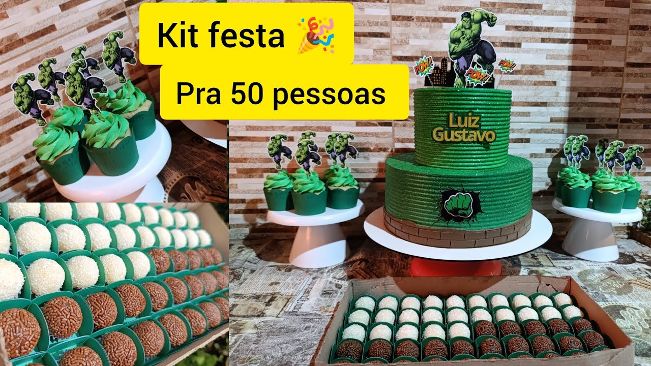 KIT FESTA PRA 50 PESSOAS/a cliente pediu um bolo de dois andares.