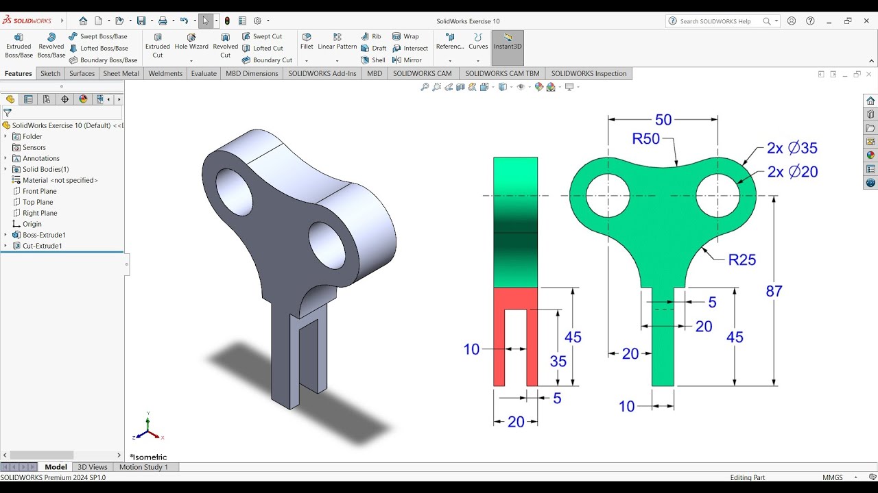 SolidWorks Exercise 8 - YouTube