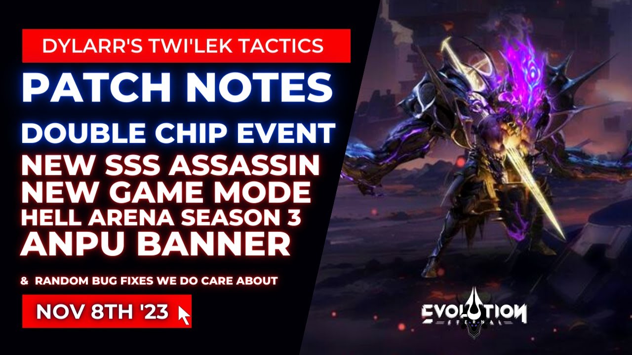 Let's Discuss the Eternal Evolution Patch Notes | DOUBLE CHIPS | Nov 8th '23 | Eternal Evolution