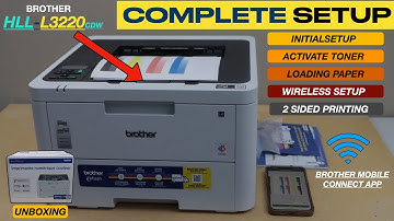 Brother HLL3220cdw Setup, Initial Setup, Activate Ink Toner, WiFi Setup, 2-Sided Printing & review.