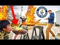 COOKING Worlds BIGGEST BURGER with a FLAME THROWER!