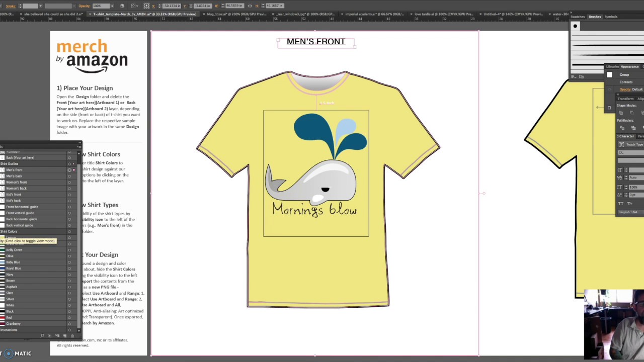 Creating T Shirt Print File For Merch And Printful With Illustrator Youtube Create T Shirt Tshirt Print Printed Shirts T shirt printing template illustrator