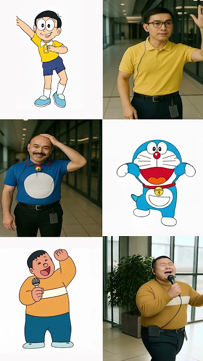 Doraemon Real Life: Nobita, Doraemon, Shizuka, Suneo, Jaian #shorts #doraemon