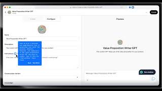 How to Create a Value Proposition Writer GPT on ChatGPT (Step-by-Step)