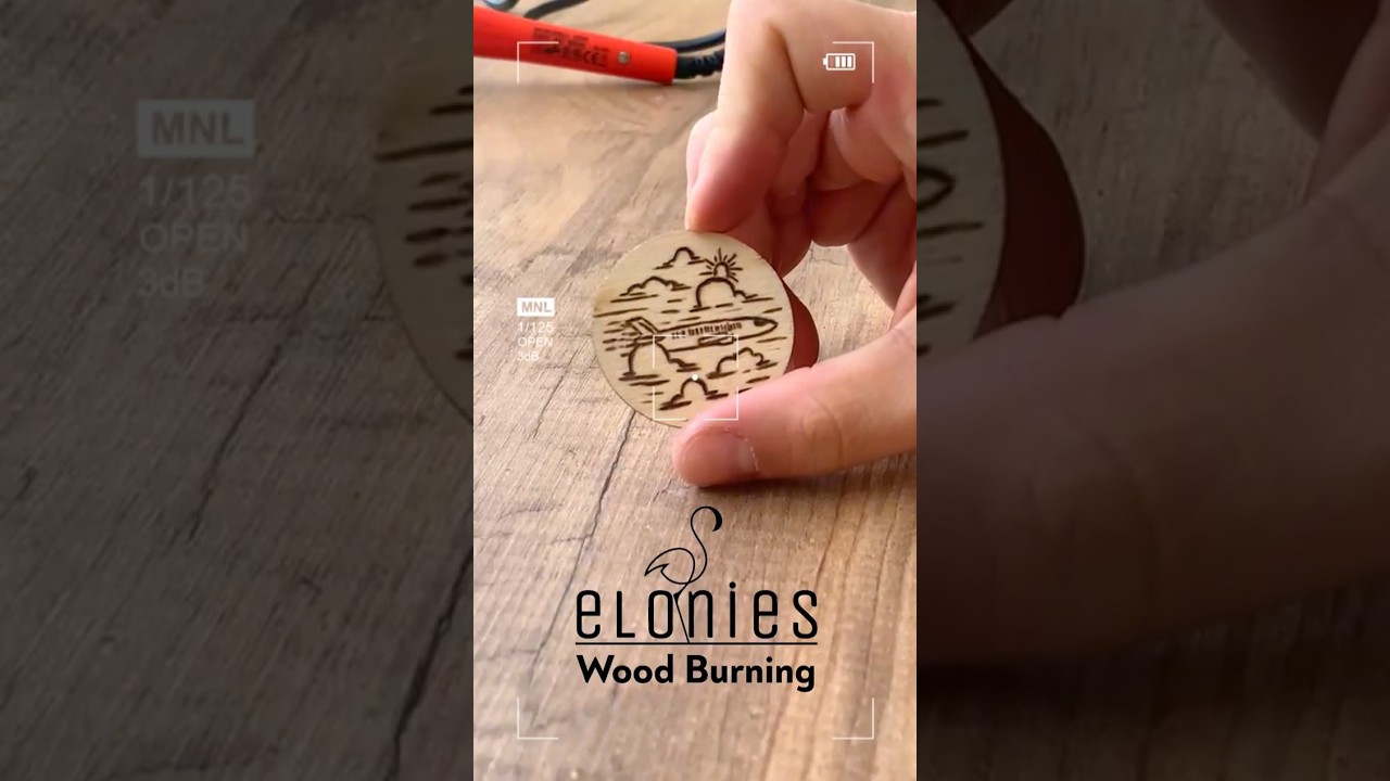 ✈️☁️ Wood Burning Art | Gliding Through the Clouds 