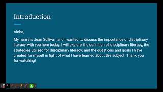 Learning Vlog # 1 Progress Report Jean Sullivan   Google Slides