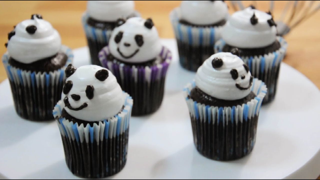 Easy 5 Ingredients Chocolate Panda Cupcakes 簡単チョコパンダカップケーキ Youtube