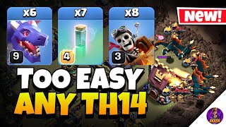 NEW TH14 Dragon Rider Attack DESTROYS Every Base | Best TH14 Attack Strategy in Clash of Clans 🔥