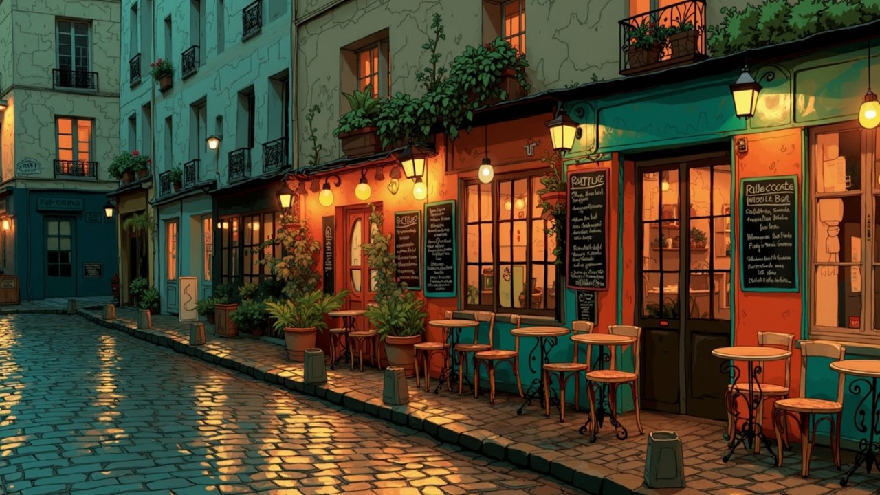 Парижский вальс в кафе ~ Расслабляющая французская инструментальная музыка для романтических вечеров