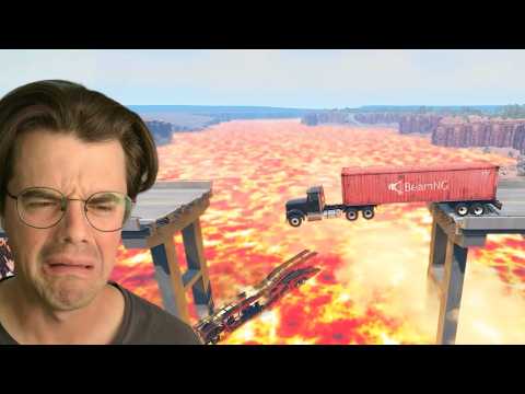 Cars Trying to Jump This Bridge! BeamNG Drive (Kaboomba Reaction)