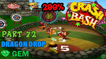 Crash Bash - 200% Walkthrough - Part 72: Dragon Drop (Gem Challenge) - 1080p 60 fps