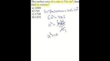 The surface area of a cube is 726 cm², find its volume?#sscgd #rrbje @DKMATHS-it8nx
