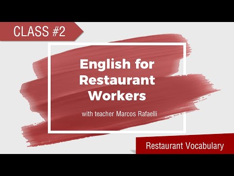 Class 2 of 5: Restaurant Vocabulary | English for Restaurant Workers