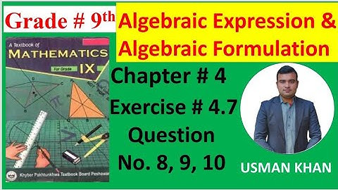9th class maths, #chapter4, Algebraic expression and Algebraic formula