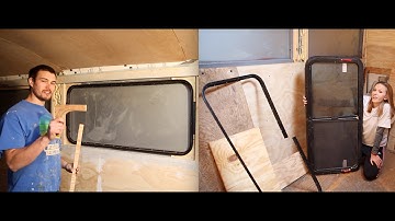 Bus Conversion Tiny House #34 RV Window Installation Part 1