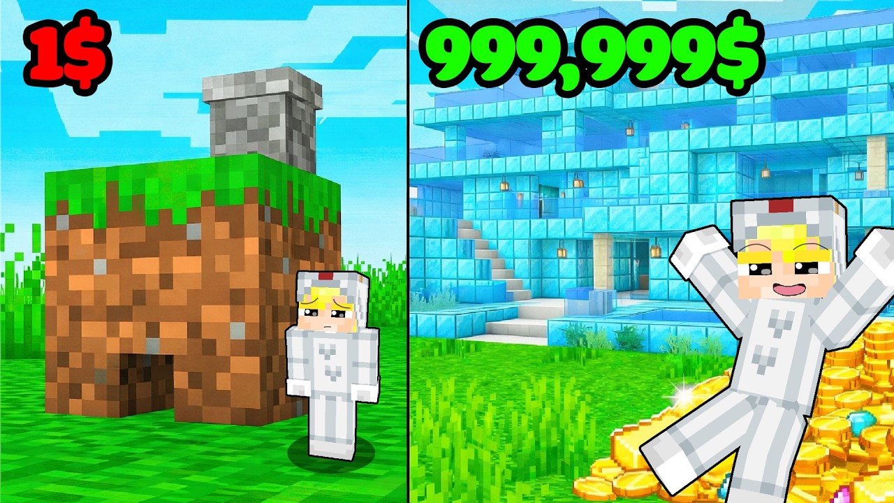 Tô Gà Xây Nhà 1$ Và 1.000.000$ Trong Minecraft!