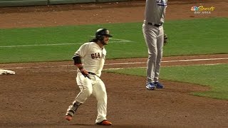 LAD@SF: Crawford leaves game with lower-body injury