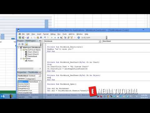 Microsoft Excel Visual Basic for Aplications  VBA  Tutorial 14    NewSheet  ✓ E Media TUTORIAL