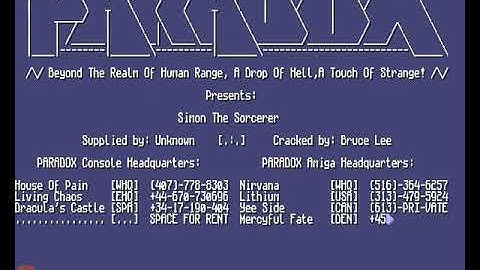Paradox   Simon The Sorcerer mp4 HYPERSPIN AMIGA INTRO CRACKTRO DEMO COMMODORE NOT MINE VIDEOS