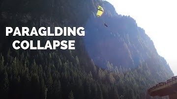 Paragliding collapse in strong wind landing