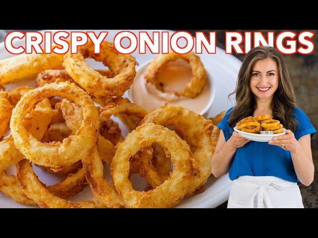 Crispy Onion Rings with Dipping Sauce (VIDEO) - NatashasKitchen.com