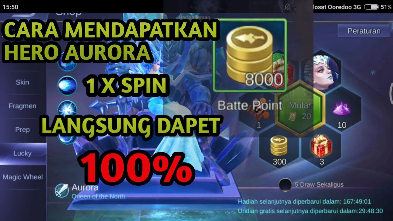 CARA MENDAPATKAN HERO AURORA DI LUCKY SPIN 100%WORK ...