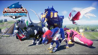 Miniforce Animal Tron Battle and Rampage - Lion, Elie, Croker, Hawk, Kora, BigKong
