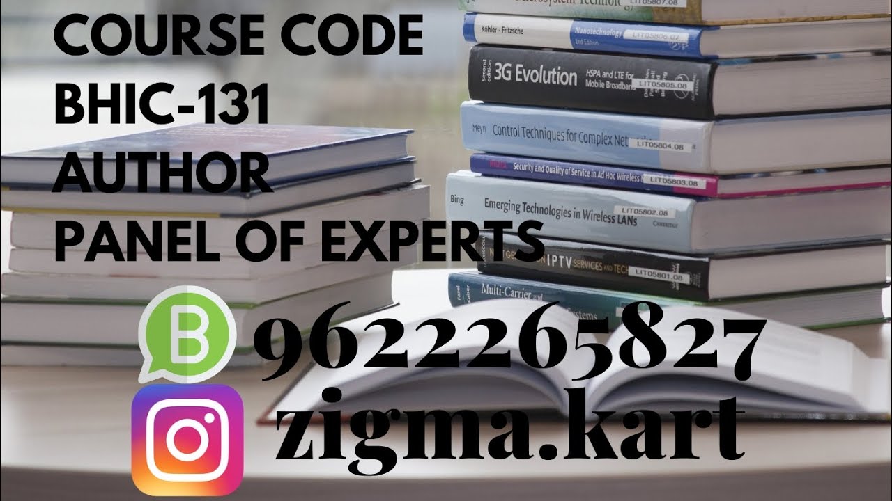 HISTORY OF INDIA FROM THE EARLIST TIMES UP TO 300 CECOURSE CODE BHIC-131AUTHOR PANEL OF EXPERTS