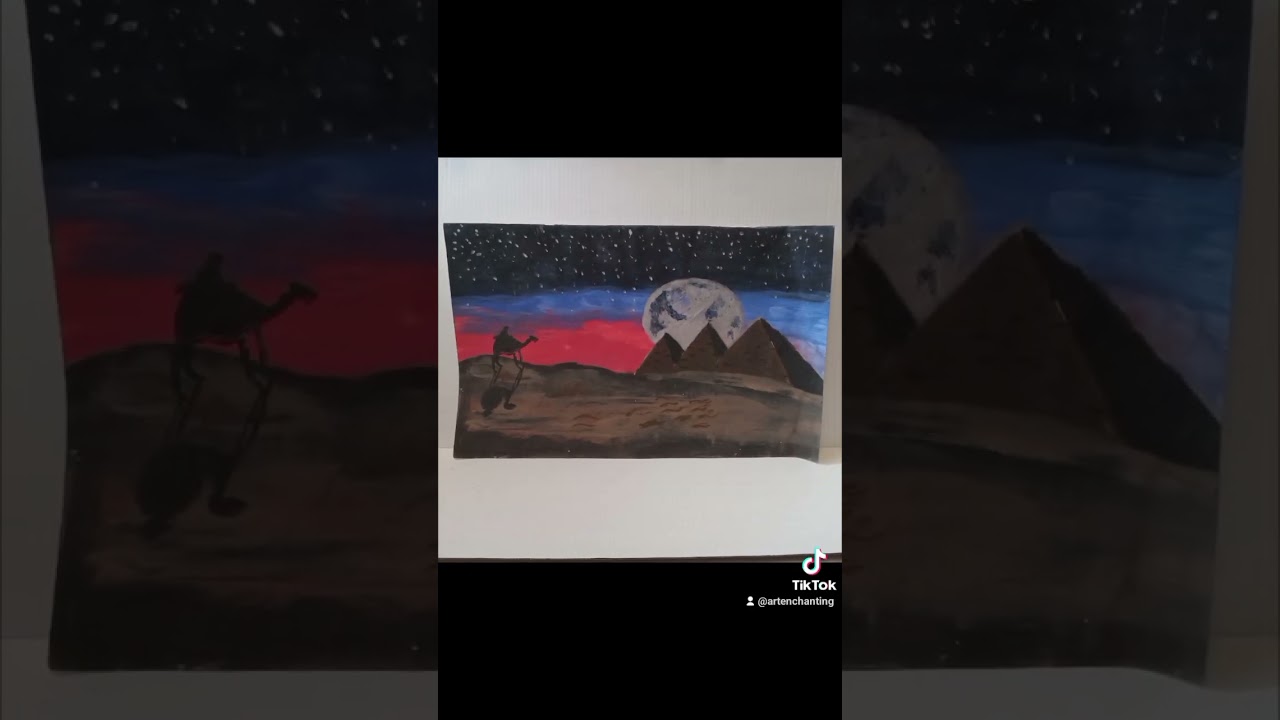 🌟𓉴𓉴 🌕🐫 Egyptian Desert acrylic painting done by me! Inspired by @Priya Art
