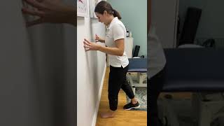 Knee to wall stretch