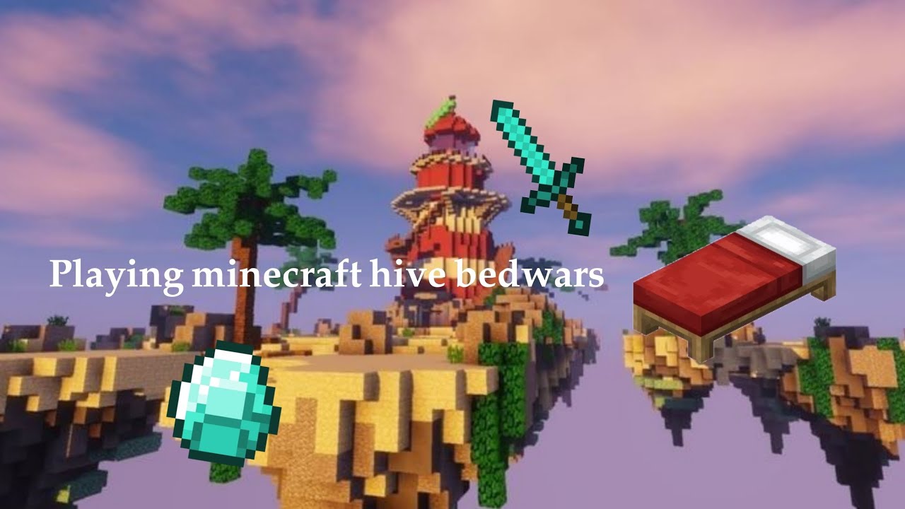 Playing minecraft hive bedwars - YouTube