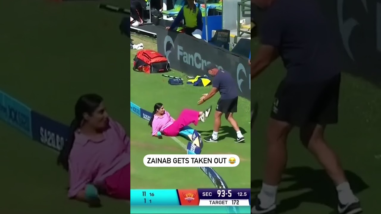 Pakistani anchor zainab attacked by fielder in libe match 